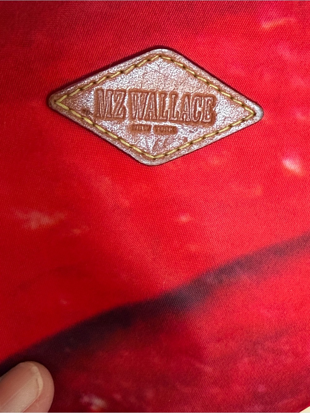MZ Wallace Cosmic Shoulder Bag Nylon Blue White Red Zip Close - Picture 7 of 14
